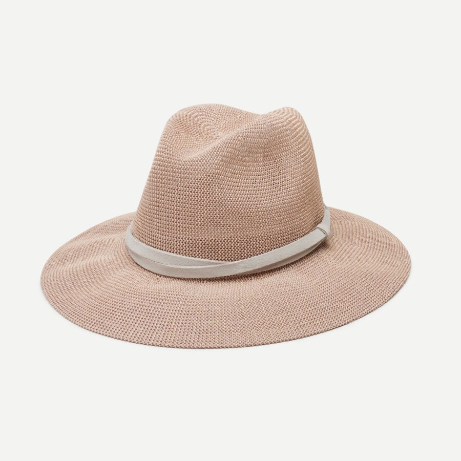 Indigo Straw Panama Hat with Classic Finish - Pink