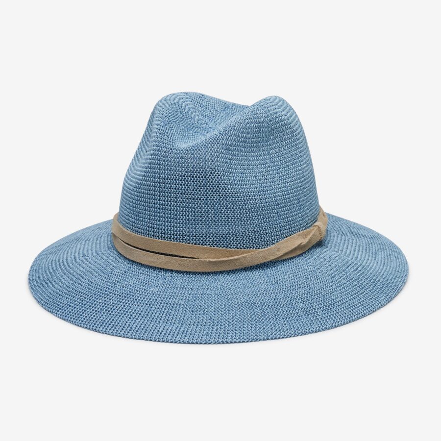 Rowan Openweave Panama Hat Crafted in Straw - Light Blue