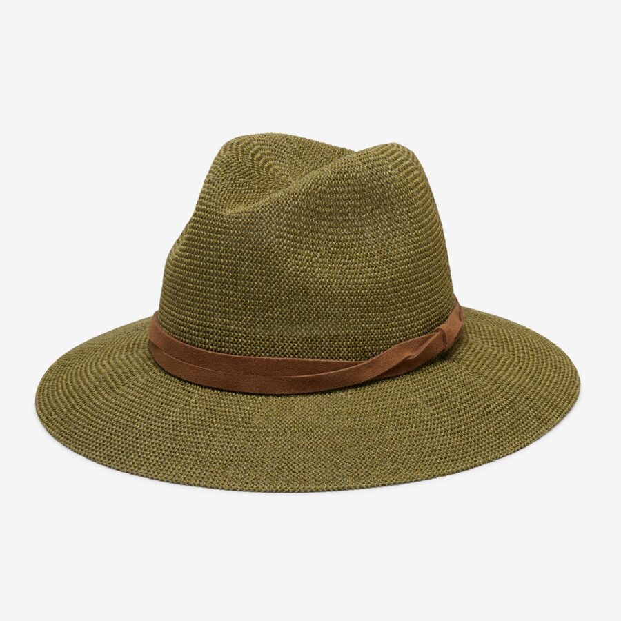 Nola Textured Panama Hat Crafted in Straw - Sage
