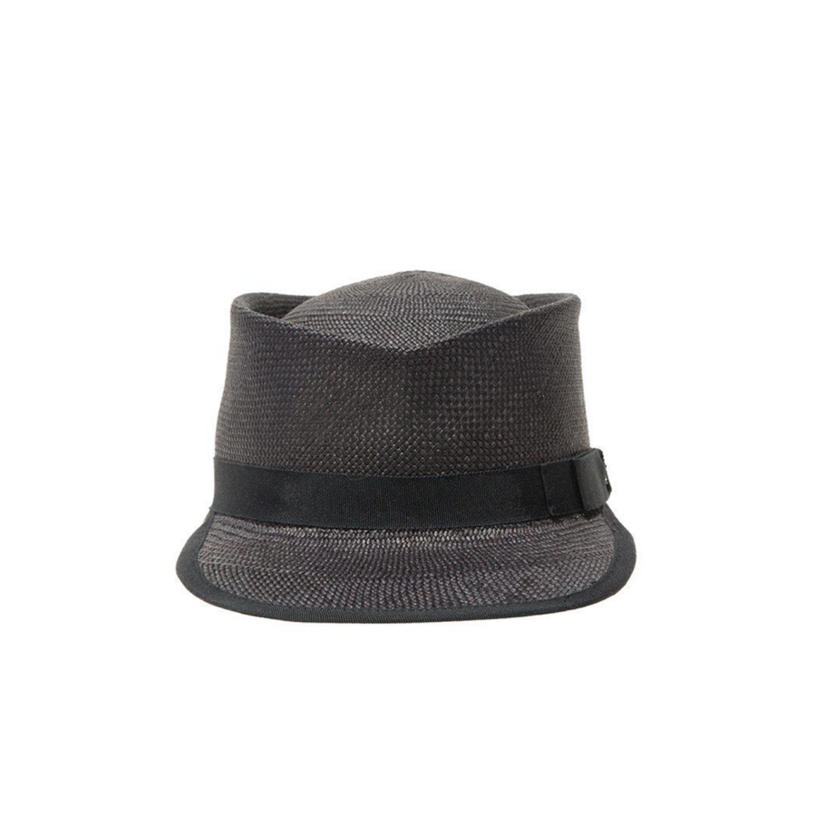 Structured Black Panama Straw Cap