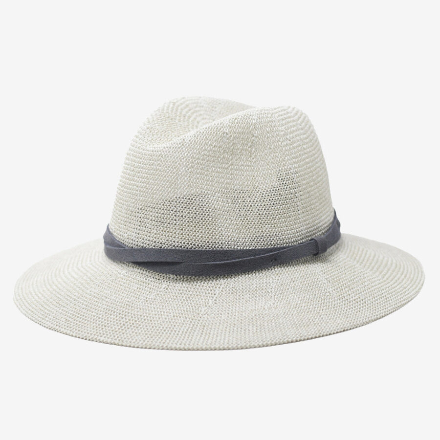 Hollis Lightweight Straw Panama Hat - Grey