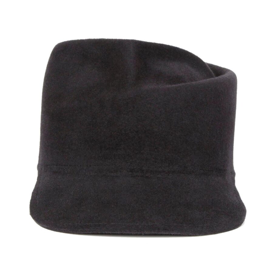 Relaxed Gray Velour Felt Sculpted Crown Structured Cap