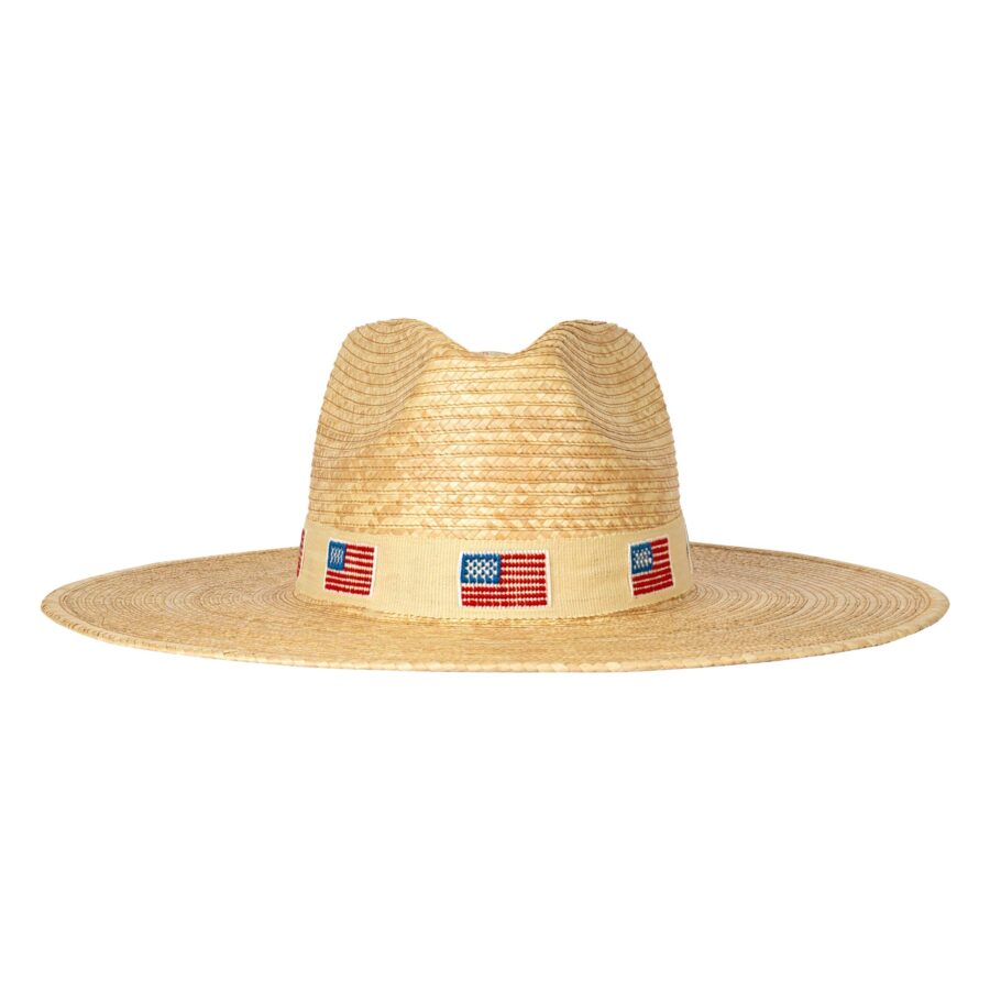Embroidered Flag Band Palm Hat