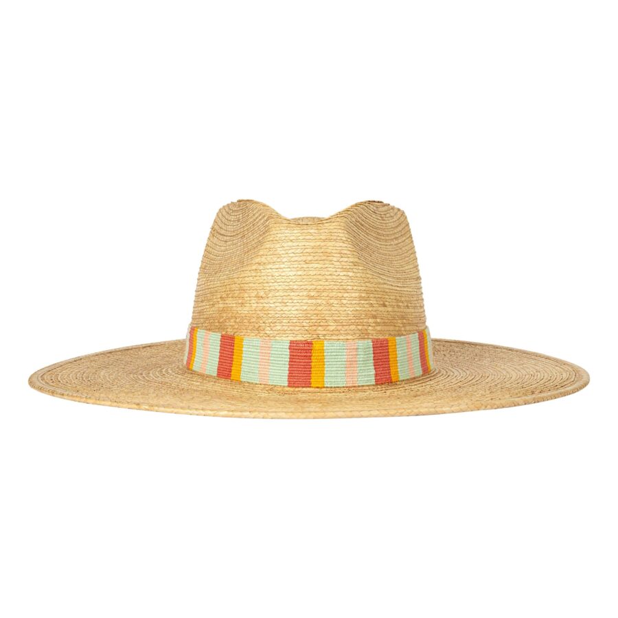 Coral Turquoise Stripe Palm Hat