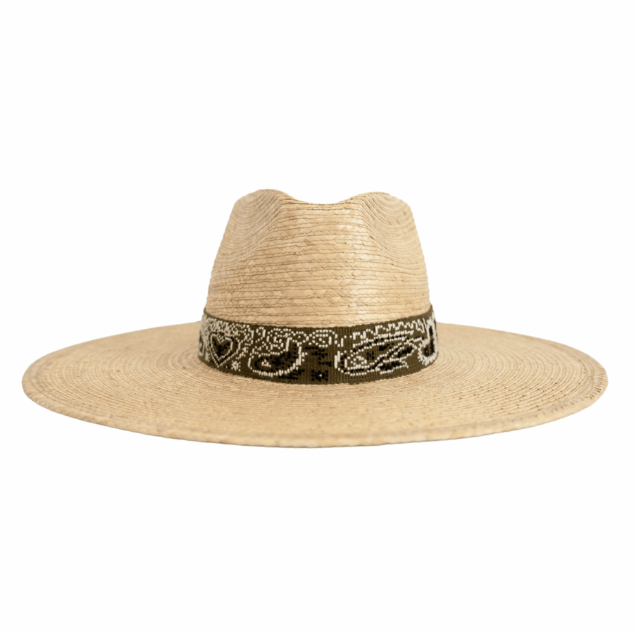 Olive Bandana Embroidered Palm Hat